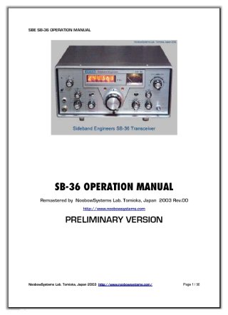 SB-36 Operation Manual