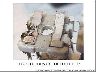 Burnt film capacitor of the 1st IFT : Click here for larger image